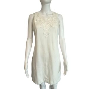 Lilly Pulitzer White Embroidered Foster Shift Dress Size M